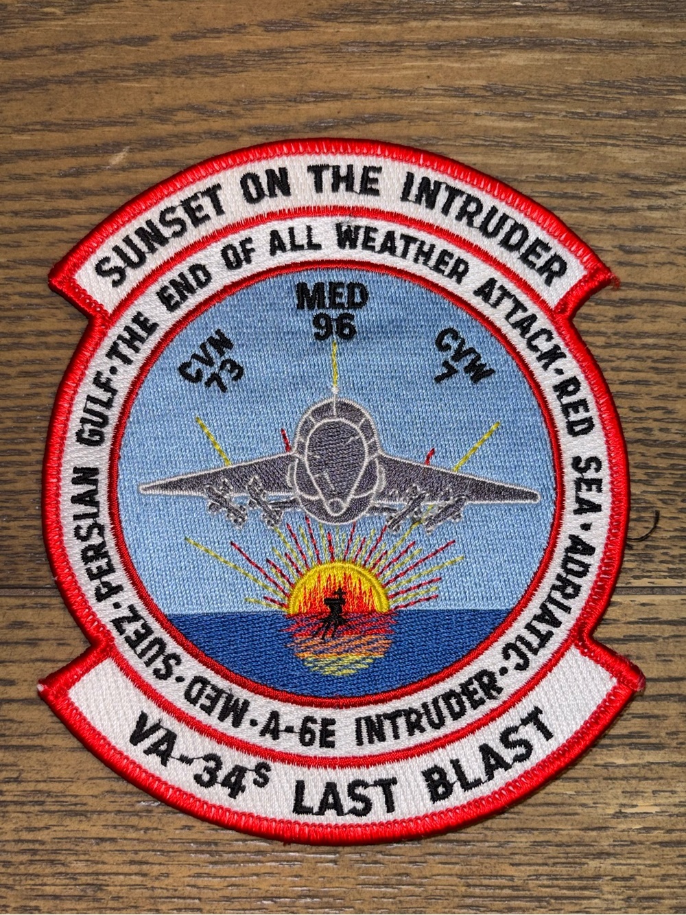 MILITARY PATCH Collectible VA-34s Persian Gulf Sunset on the Intruder